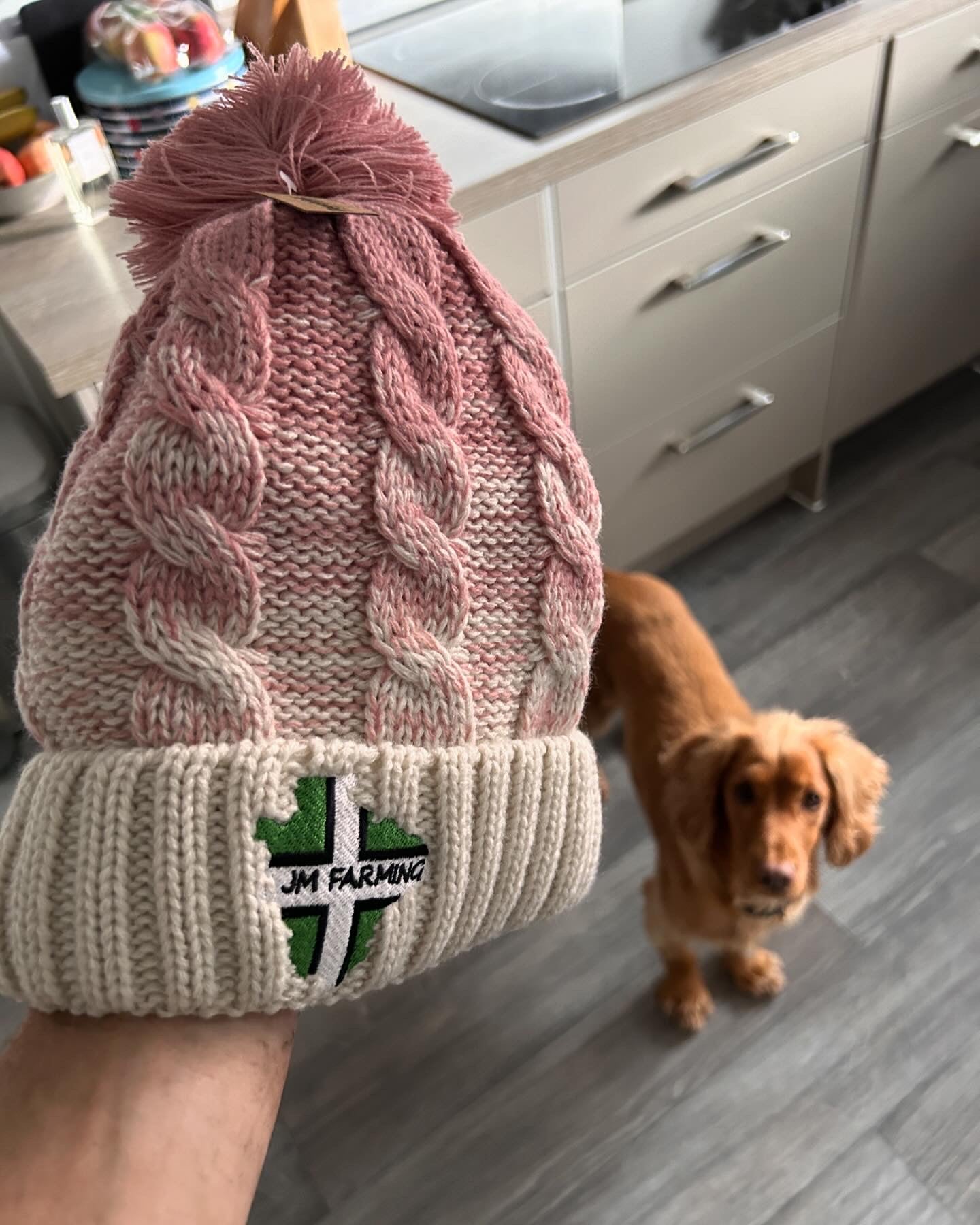 Pink Bobble Hat