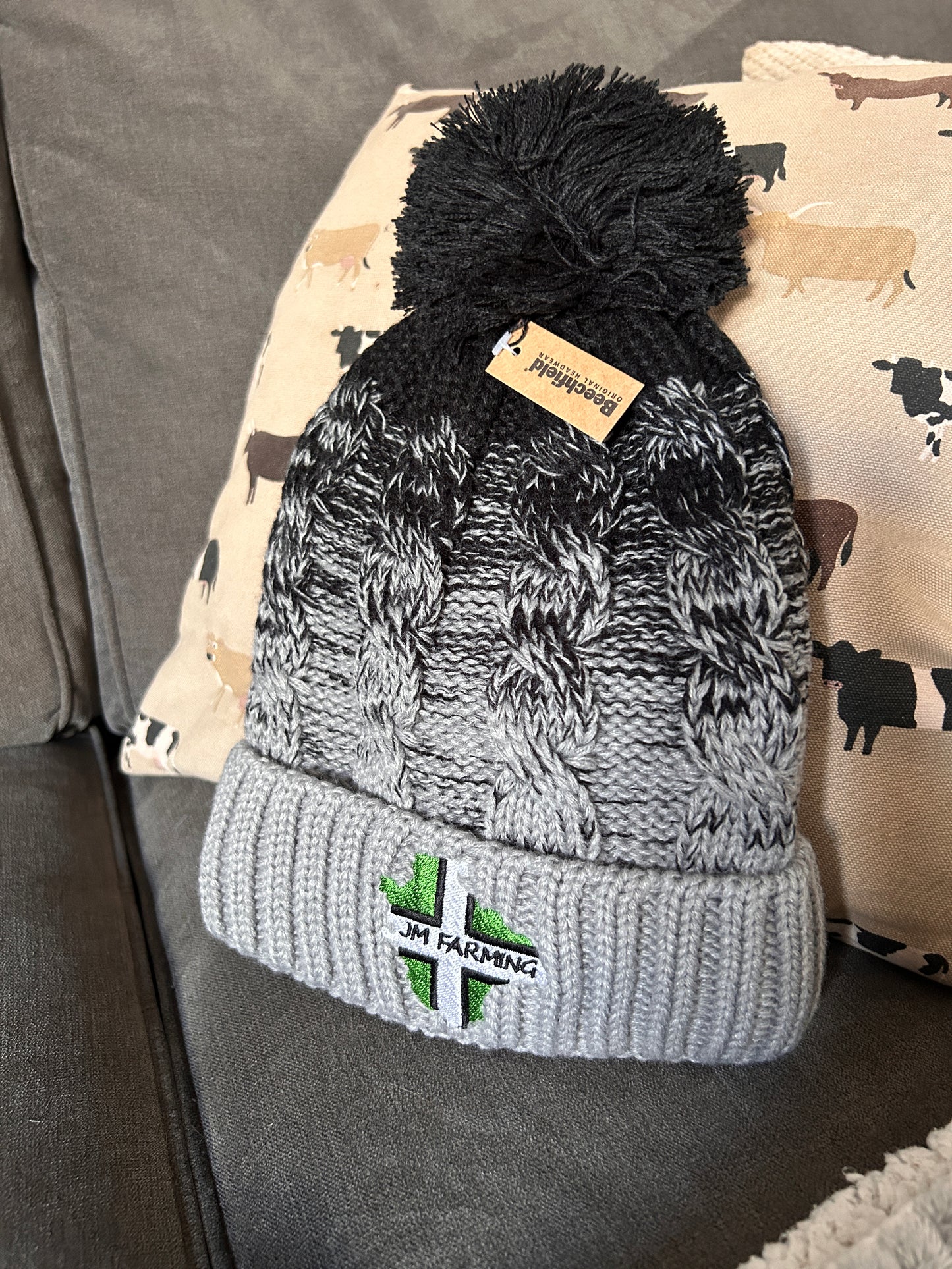 Grey Bobble Hat